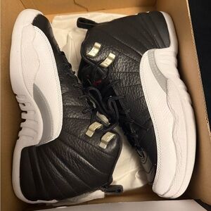 Black and White High-Top Sneakers with Cushioned Design